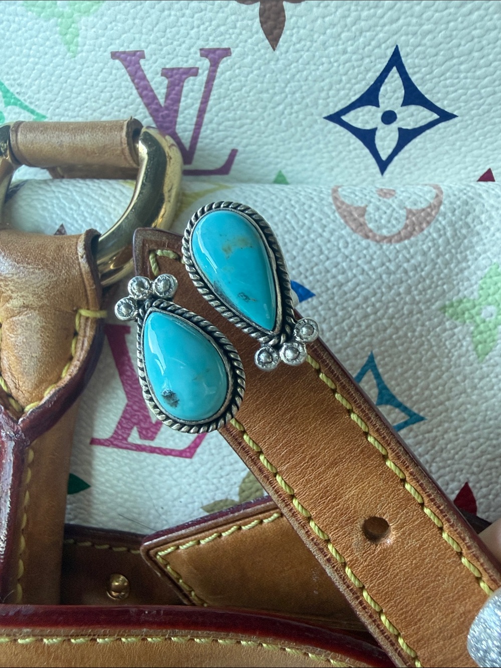 Turquoise Lone Mountain Sterling Teardrop Western Ring